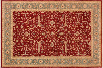 handmade Traditional Kafkaz Chobi Ziegler Red Blue Hand Knotted RECTANGLE 100% WOOL area rug 10 x 14